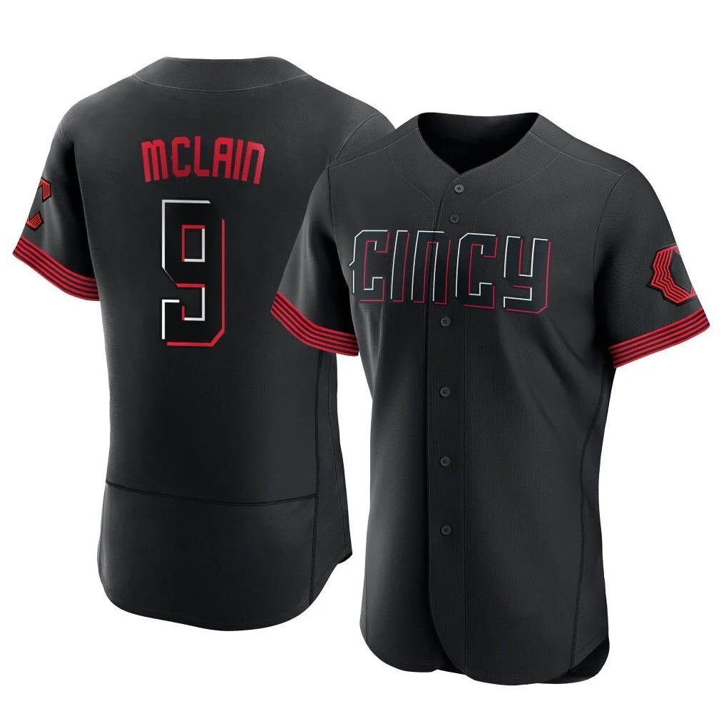 Cincinnati Reds #9 Matt McLain Player Black HOLBERT City Connect Limited Elite Home Stitched Jerseys