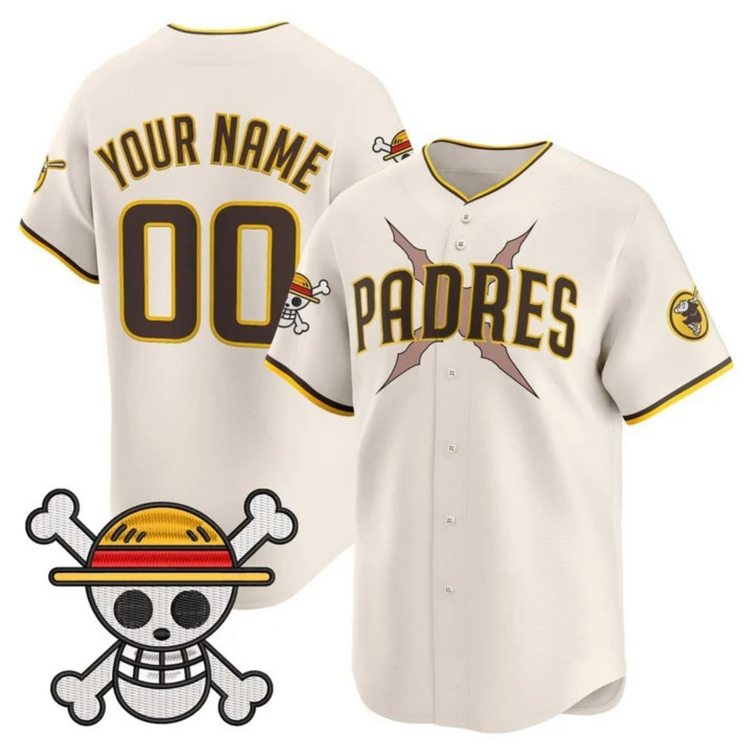 Custom San Diego Padres x One Piece Cream HOLBERT Vapor Premier Limited Jersey - Stitched