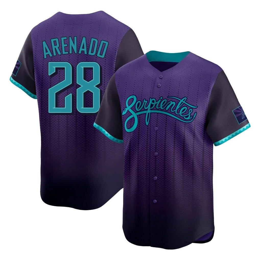 Arizona Diamondbacks #28 Nolan Arenado Player Purple HOLBERT City Connect Limited Home Game Stitched Jerseys