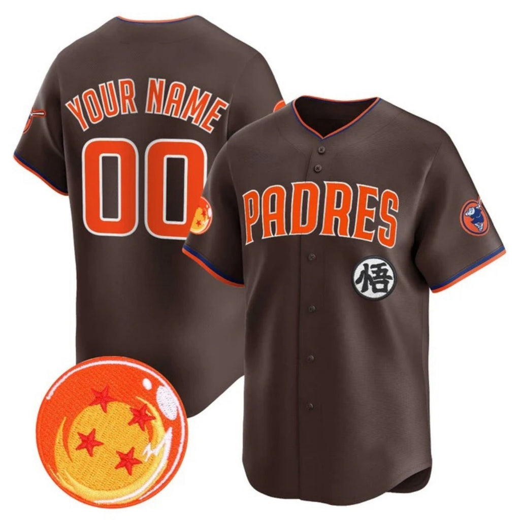 Custom San Diego Padres x Dragon Ball Brown HOLBERT Vapor Premier Limited Jersey - All Stitched