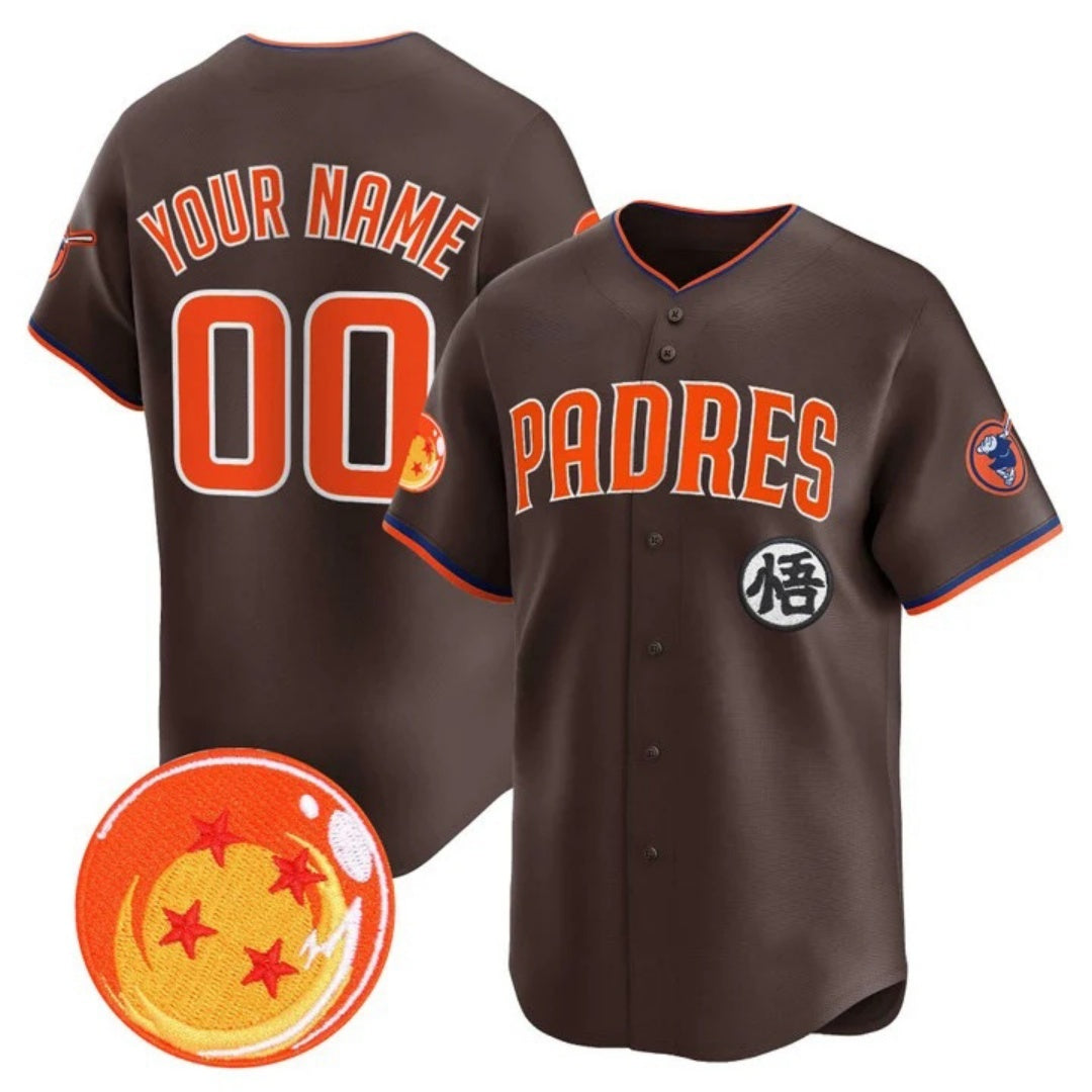 Custom San Diego Padres x Dragon Ball Brown HOLBERT Vapor Premier Limited Jersey - All Stitched