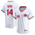 Cincinnati Reds #14 Pete Rose Player White HOLBERT Cooperstown Collection Limited T-shirt Home Stitched Jerseys