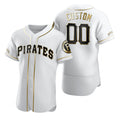 Custom Pittsburgh Pirates White HOLBERT Stitched Flex Base Golden Edition Jersey