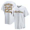 Miami Marlins #22 Sandy Alcantara Player Gold HOLBERT Home Game Stitched Jerseys