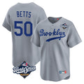 Los Angeles Dodgers #50 Mookie Betts Player Gray HOLBERT World Series Game Limited Home Stitched Jerseys