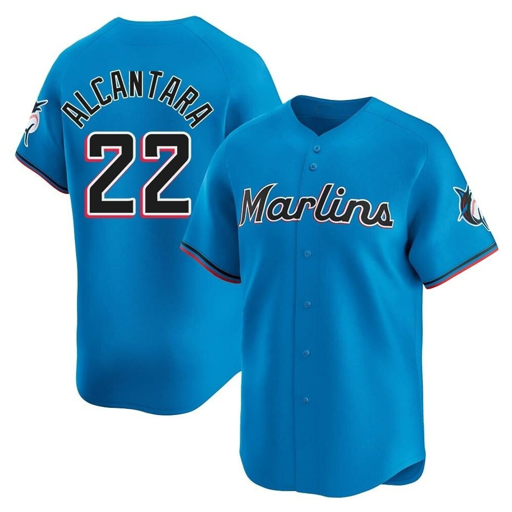 Miami Marlins #22 Sandy Alcantara Player Blue HOLBERT Home Limited Stitched Jerseys
