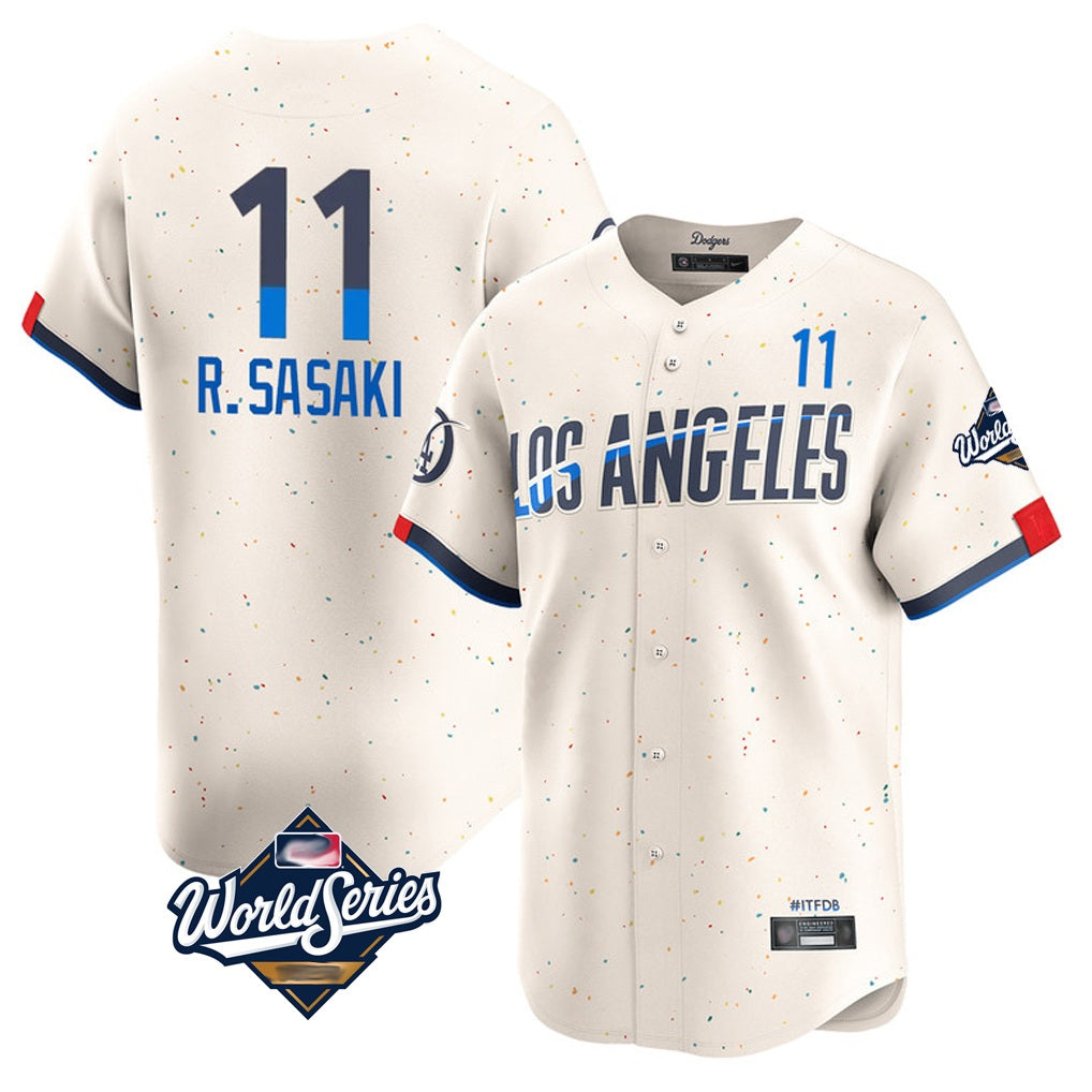 Los Angeles Dodgers #11 Roki Sasaki Player Cream HOLBERT World Series City Connect Limited Home Stitched Jerseys