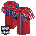 Custom Seattle Mariners America 250 Edition Vapor Premier Limited Red HOLBERT Stitched Jerseys