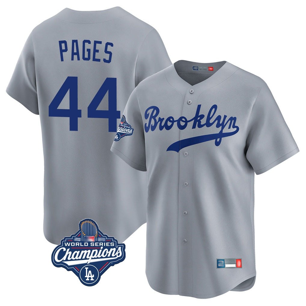 Los Angeles Dodgers #44 Andy Pages Player Gray HOLBERT World Series Meet Game Limited Home Stitched Jerseys
