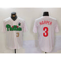 Philadelphia Phillies #3 Bryce Harper White Green HOLBERT Cool Base Stitched Jerseys