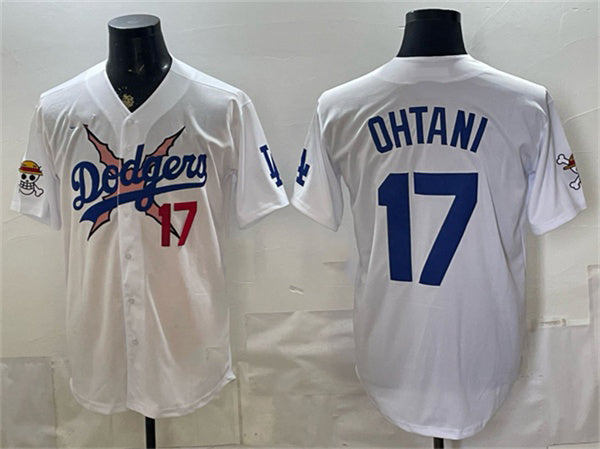 Los Angeles Dodgers x One Piece #17 Shohei Ohtani White HOLBERT Vapor Premier Limited Stitched Jersey