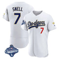 Los Angeles Dodgers #7 Blake Snell Player Gold White HOLBERT 2026 Collection Stadium Limited Elite World Series Meet Stitched Jerseys