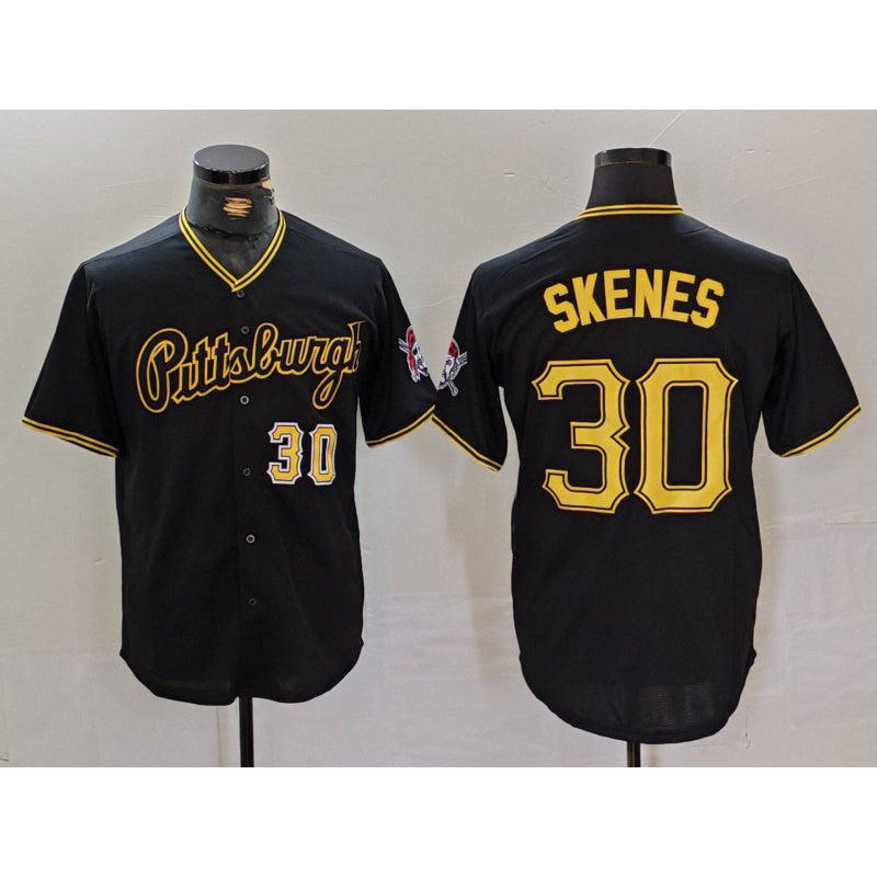 Pittsburgh Pirates #30 Paul Skenes Black HOLBERT Cool Base Jersey