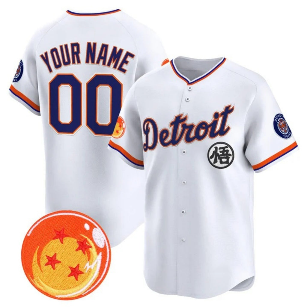 Custom Detroit Tigers x Dragon Ball White HOLBERT Vapor Premier Limited Jersey - All Stitched