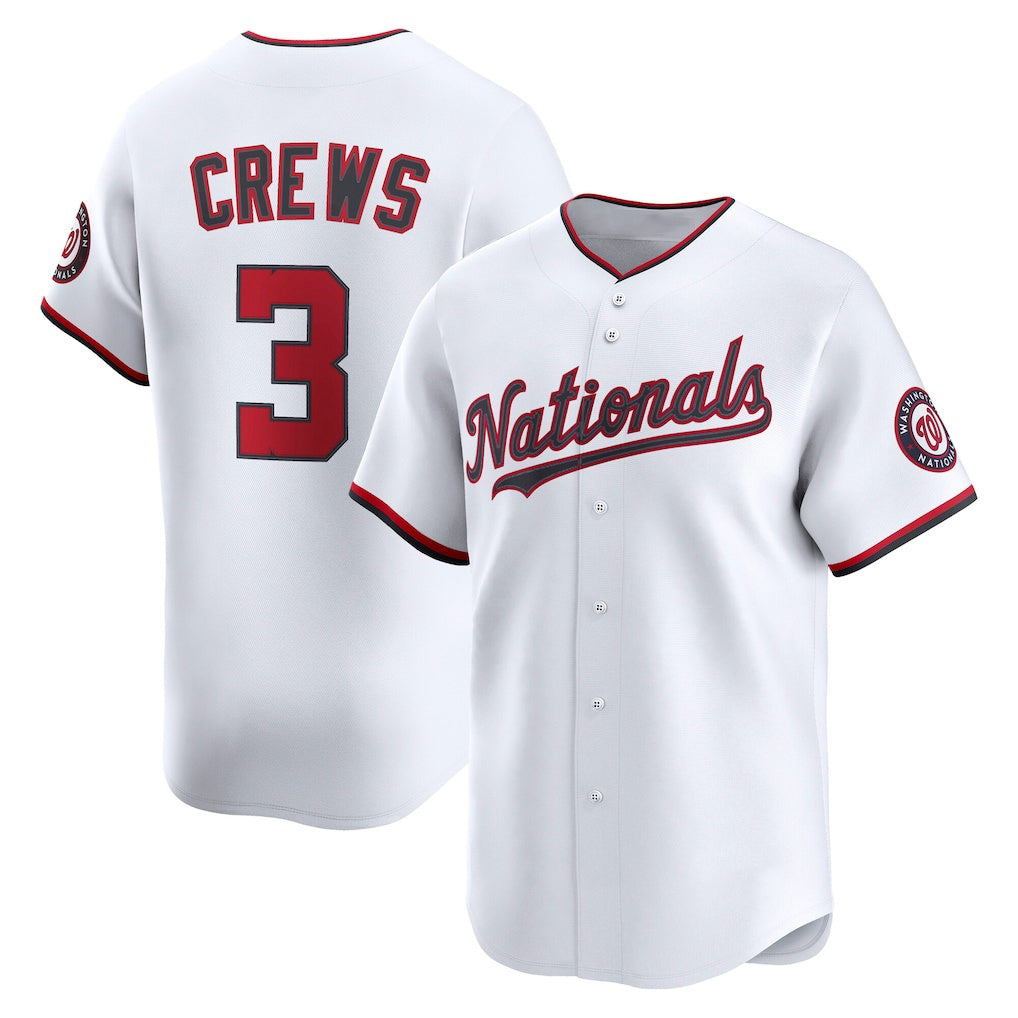 Washington Nationals #3 Dylan Crews White HOLBERT Home Limited Player Jersey
