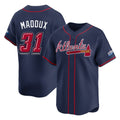 Atlanta Braves #31 Greg Maddux Player Navy HOLBERT 2025 Speedway Classic Home Game Stitched Jerseys