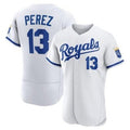 Kansas City Royals #13 Salvador Perez White HOLBERT Flex Base Stitched Jersey
