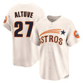 Houston Astros #27 Jose Altuve Player Cream HOLBERT Throwback Cooperstown Collection Limited Stitched Jerseys