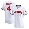 Los Angeles Angels #4 Christian Moore Player White HOLBERT T-shirt Home Limited Elite Stitched Jerseys