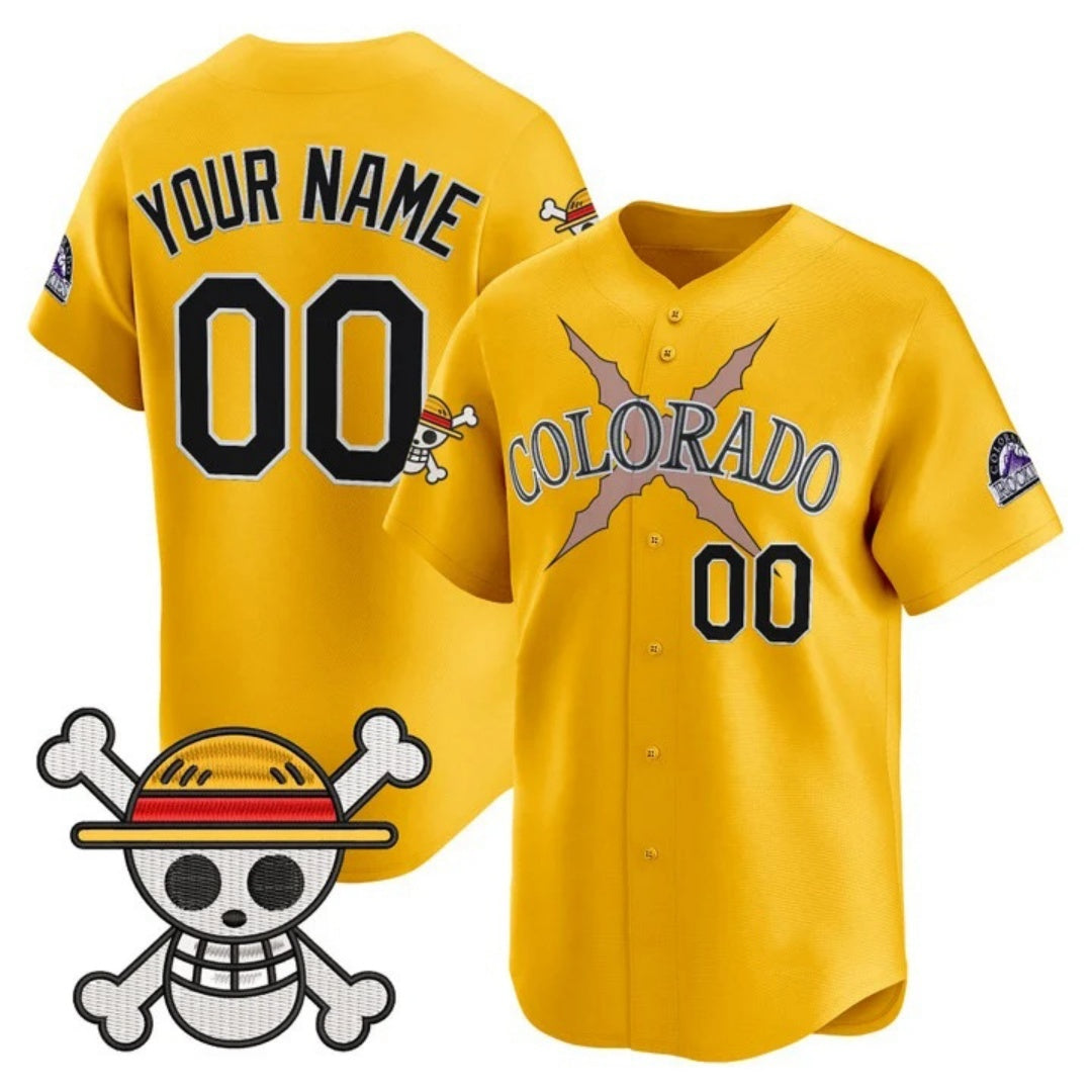 Custom Colorado Rockies x One Piece Gold HOLBERT Vapor Premier Limited Jersey - Stitched