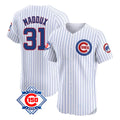 Chicago Cubs #31 Greg Maddux Player White HOLBERT 150th Anniversary Limited Elite Home Game Stitched Jerseys