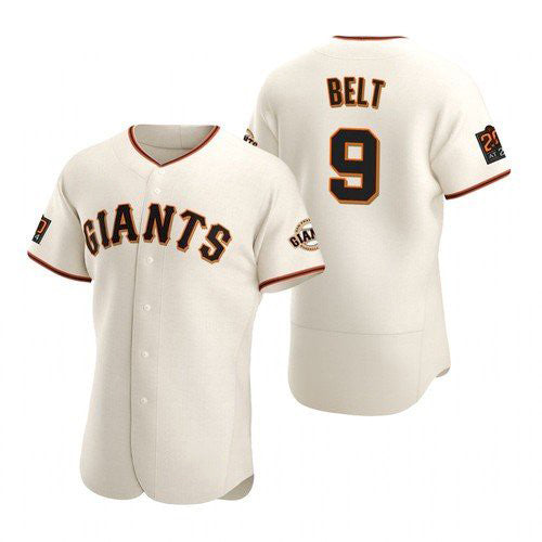 San Francisco Giants #9 Brandon Belt stitched Cream HOLBERT Jersey