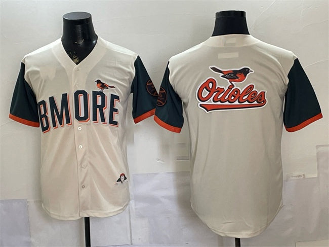 Baltimore Orioles Team Big Logo Natural HOLBERT 2026 City Connect Stadium Stitched Jersey