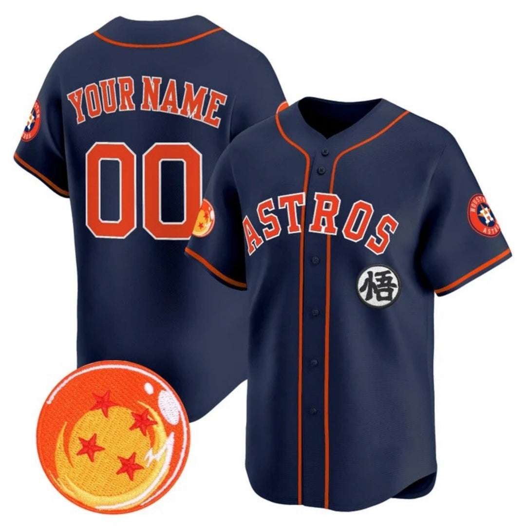Custom Houston Astros x Dragon Ball Navy HOLBERT Vapor Premier Limited Jersey - All Stitched