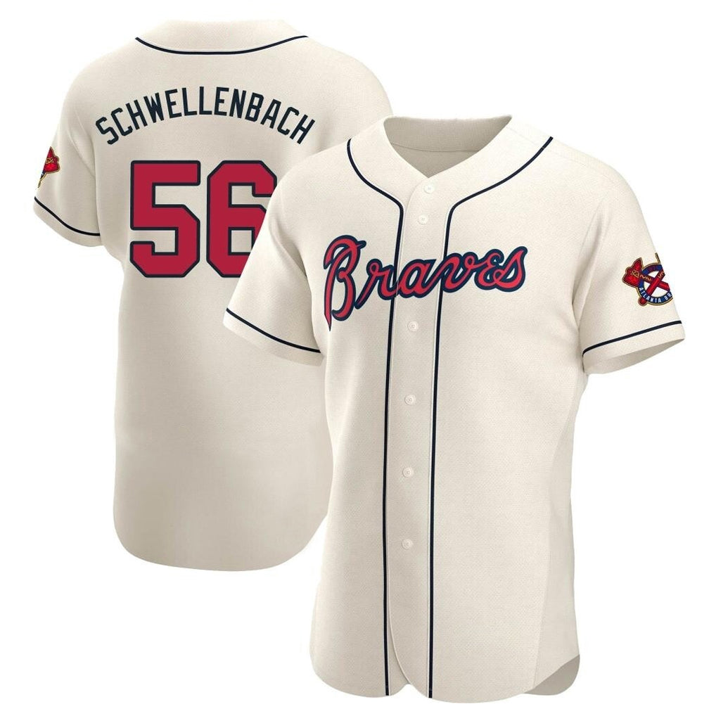 Atlanta Braves #56 Spencer Schwellenbach Player Cream HOLBERT Limited Elite Home Game Stitched Jerseys