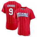 Miami Marlins #9 Xavier Edwards Player Red HOLBERT City Connect Home Limited Elite Stitched Jerseys
