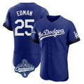 Los Angeles Dodgers #25 Tommy Edman Player Royal HOLBERT World Series Meet City Connect Elite Home Stitched Jerseys
