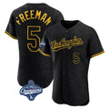 Los Angeles Dodgers #5 Freddie Freeman Player Black HOLBERT World Series Meet Snake Skin City Limited Elite Home Stitched Jerseys