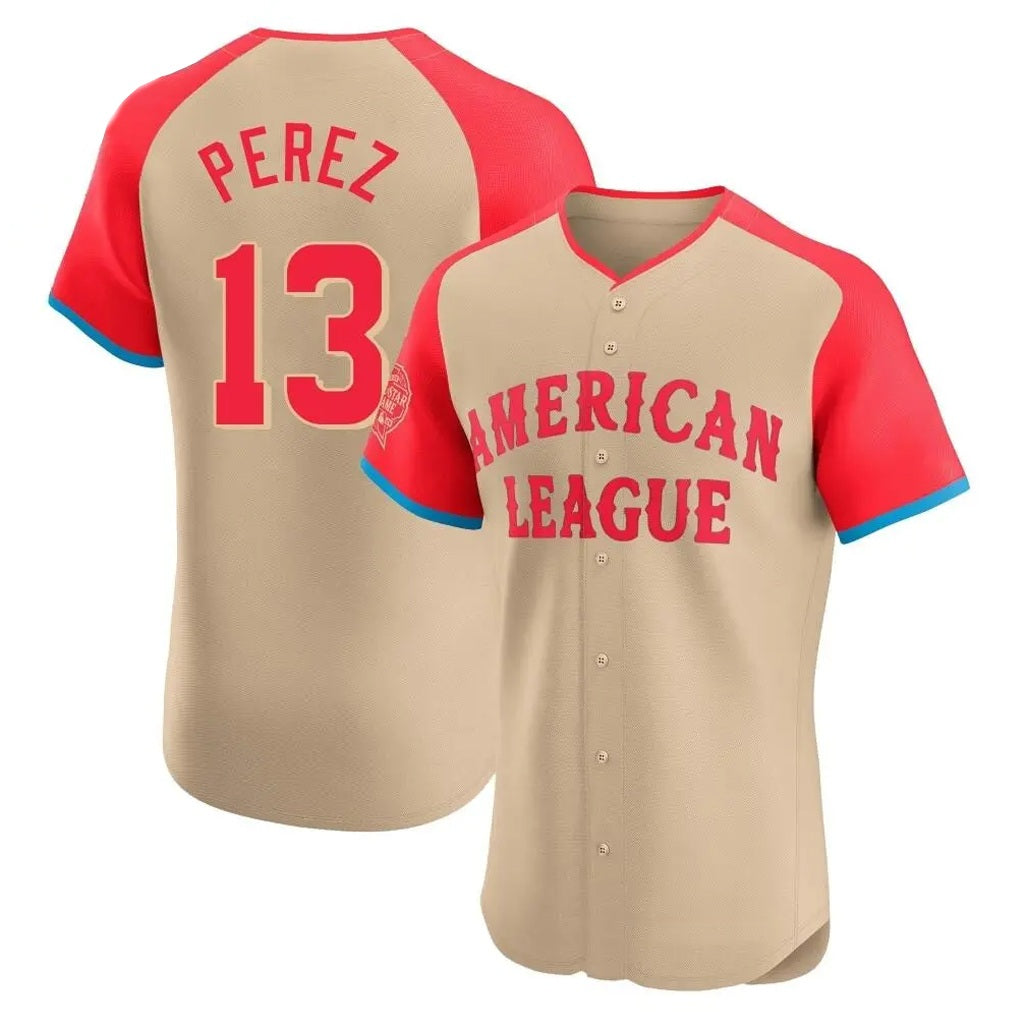 Kansas City Royals #13 Salvador Perez Player Cream HOLBERT American League All-Star Limited Elite Home Stitched Jerseys