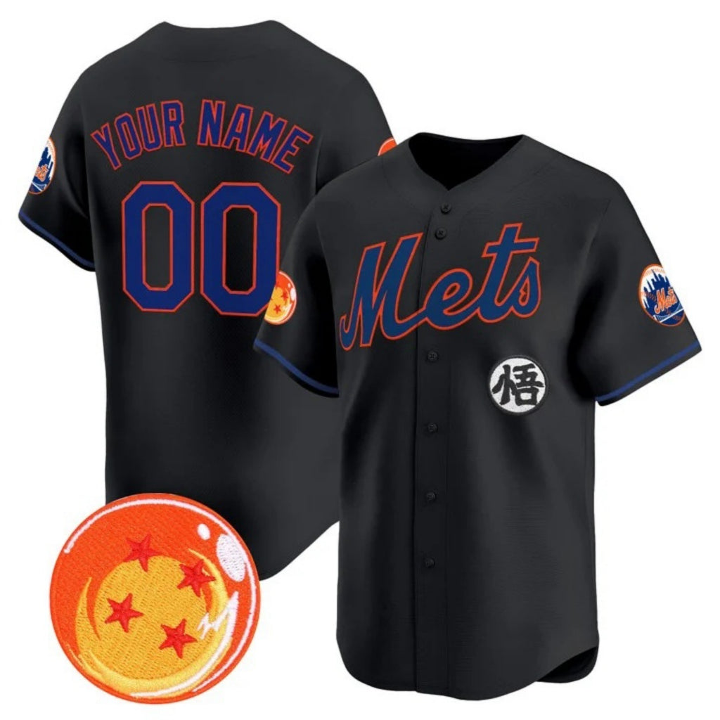 Custom New York Mets x Dragon Ball Black HOLBERT Vapor Premier Limited Jersey - All Stitched