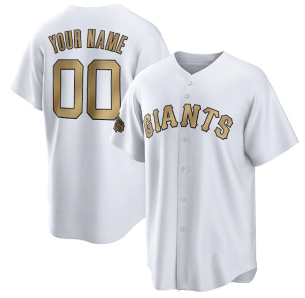 Custom San Francisco Giants Active Player White HOLBERT 2022 All-Star Cool Base Stitched Jersey