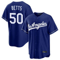 Los Angeles Dodgers #50 Mookie Betts Player Royal HOLBERT Game Stitched Jerseys