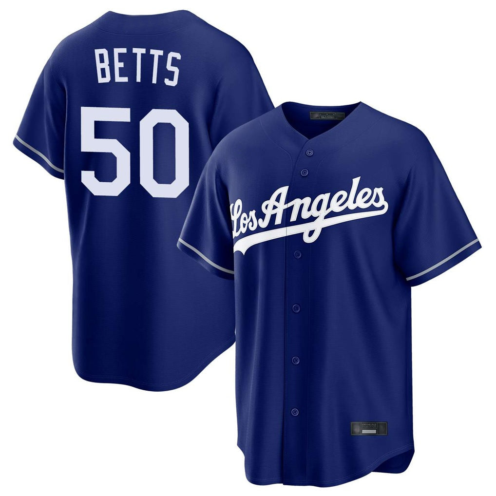 Los Angeles Dodgers #50 Mookie Betts Player Royal HOLBERT Game Stitched Jerseys