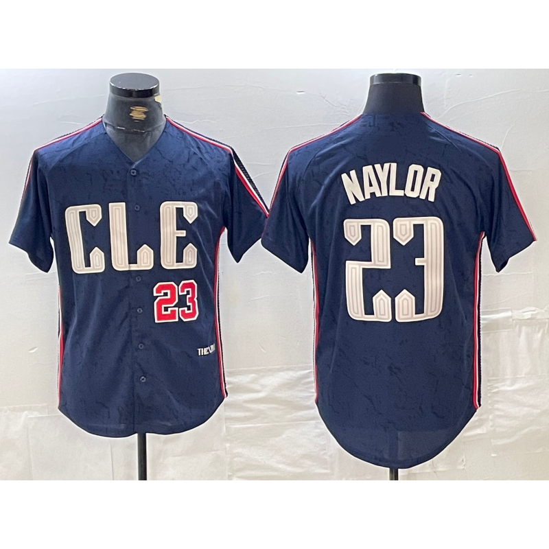 Cleveland Guardians #23 Josh Naylor Number Navy HOLBERT 2024 City Connect Limited Stitched Jersey