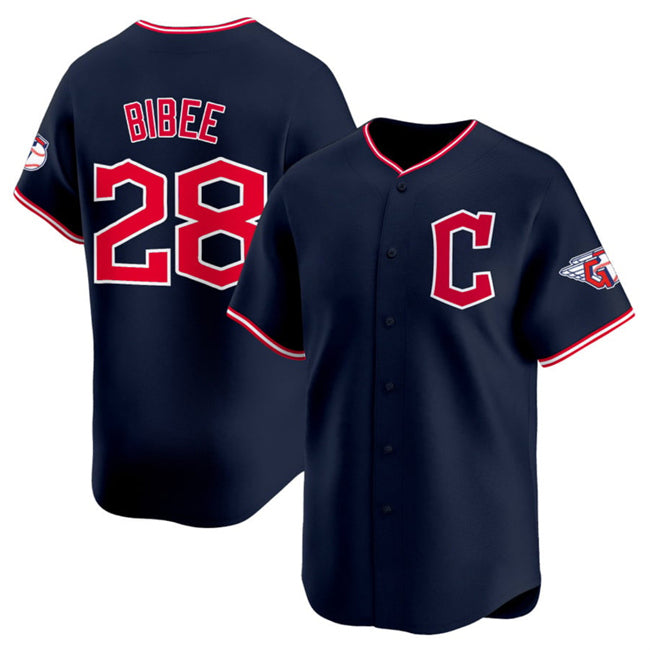 Cleveland Guardians #28 Tanner Bibee Navy HOLBERT 2025 Alternate Limited Stitched Jersey