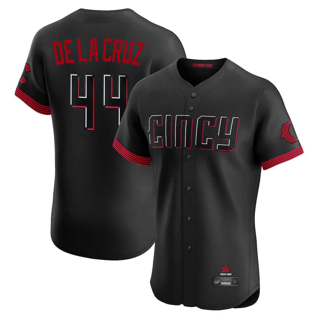 Cincinnati Reds #44 Elly De La Cruz Player Black HOLBERT City Connect Limited Elite Home Stitched Jerseys