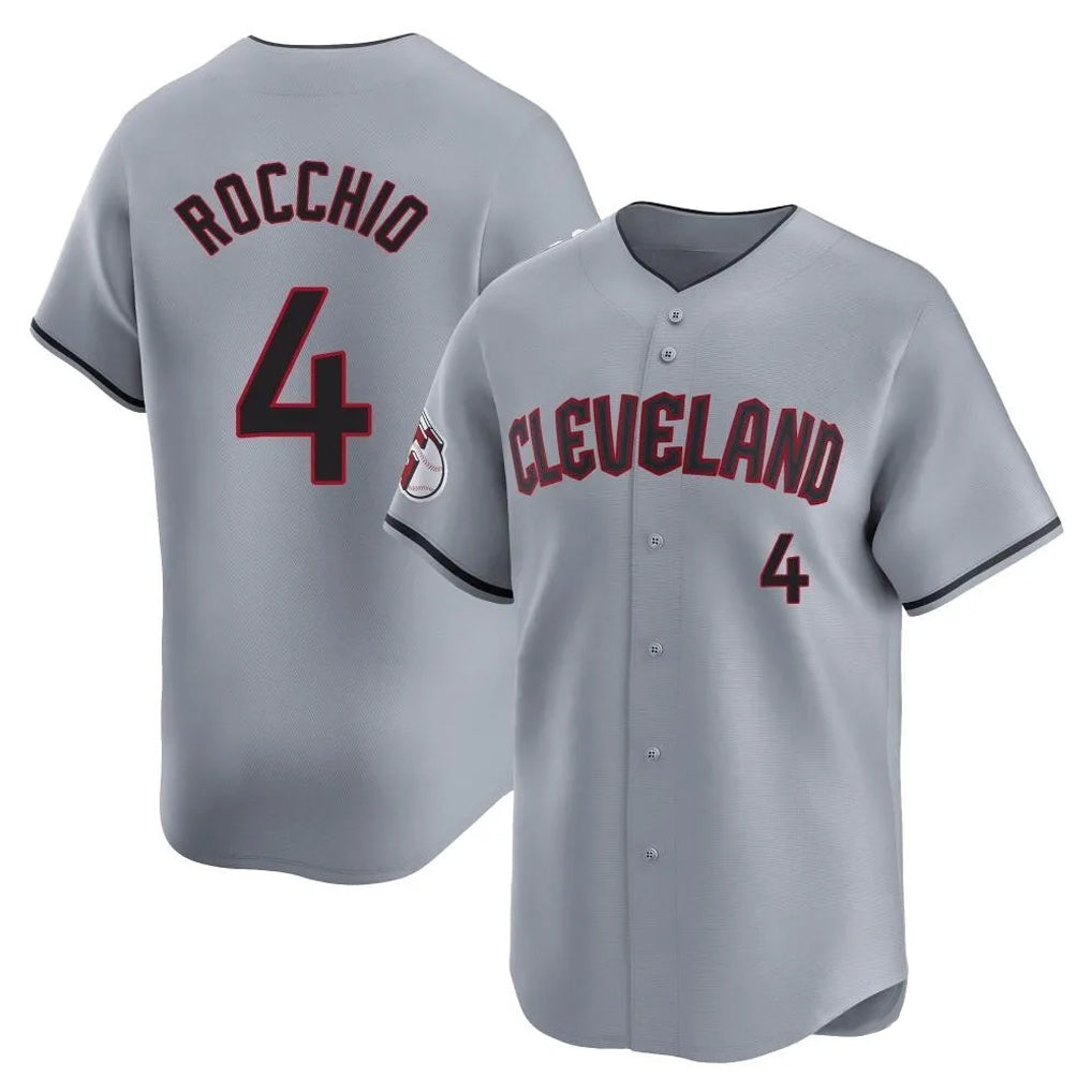 Cleveland Guardians #4 Brayan Rocchio Player Gray HOLBERT Road Limited Home Stitched Jerseys