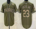 San Diego Padres #23 Fernando Tatis Jr Olive HOLBERT 2026 Armed Forces Day Jersey