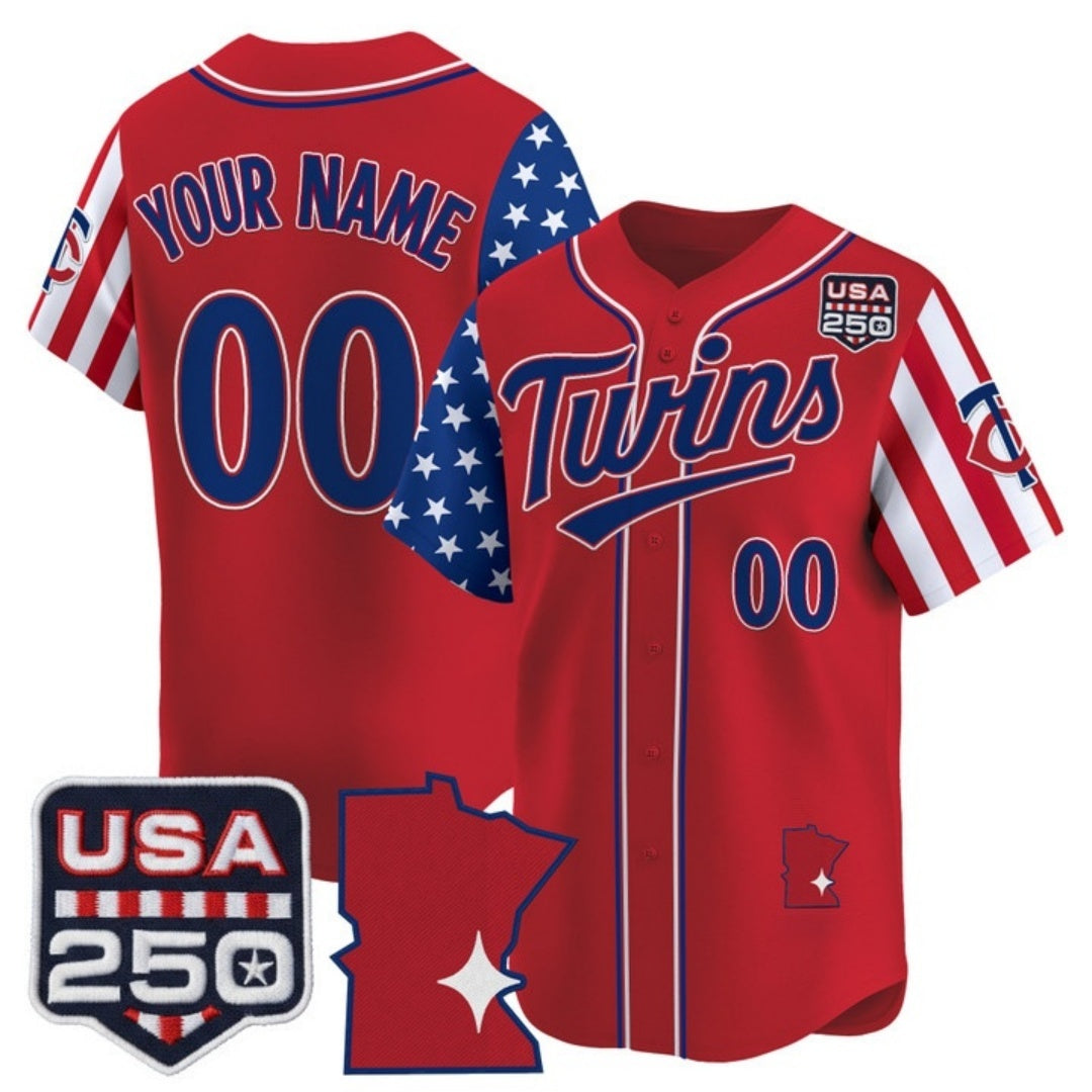 Custom Minnesota Twins America 250 Edition Vapor Premier Limited Red HOLBERT Stitched Jerseys