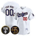 Custom Los Angeles Dodgers Vin Patch & Kobe Bryant Signature Vapor Premier Limited Jersey ¨C White HOLBERT