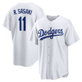 Los Angeles Dodgers #11 R¨­ki Sasaki White HOLBERT Home Replica Jersey