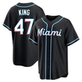 Miami Marlins #47 John King Player Black HOLBERT Fashion Out Home Game Stitched Jerseys