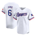 Texas Rangers #6 Josh Jung White HOLBERT 2023 World Series Champions Stitched Jersey