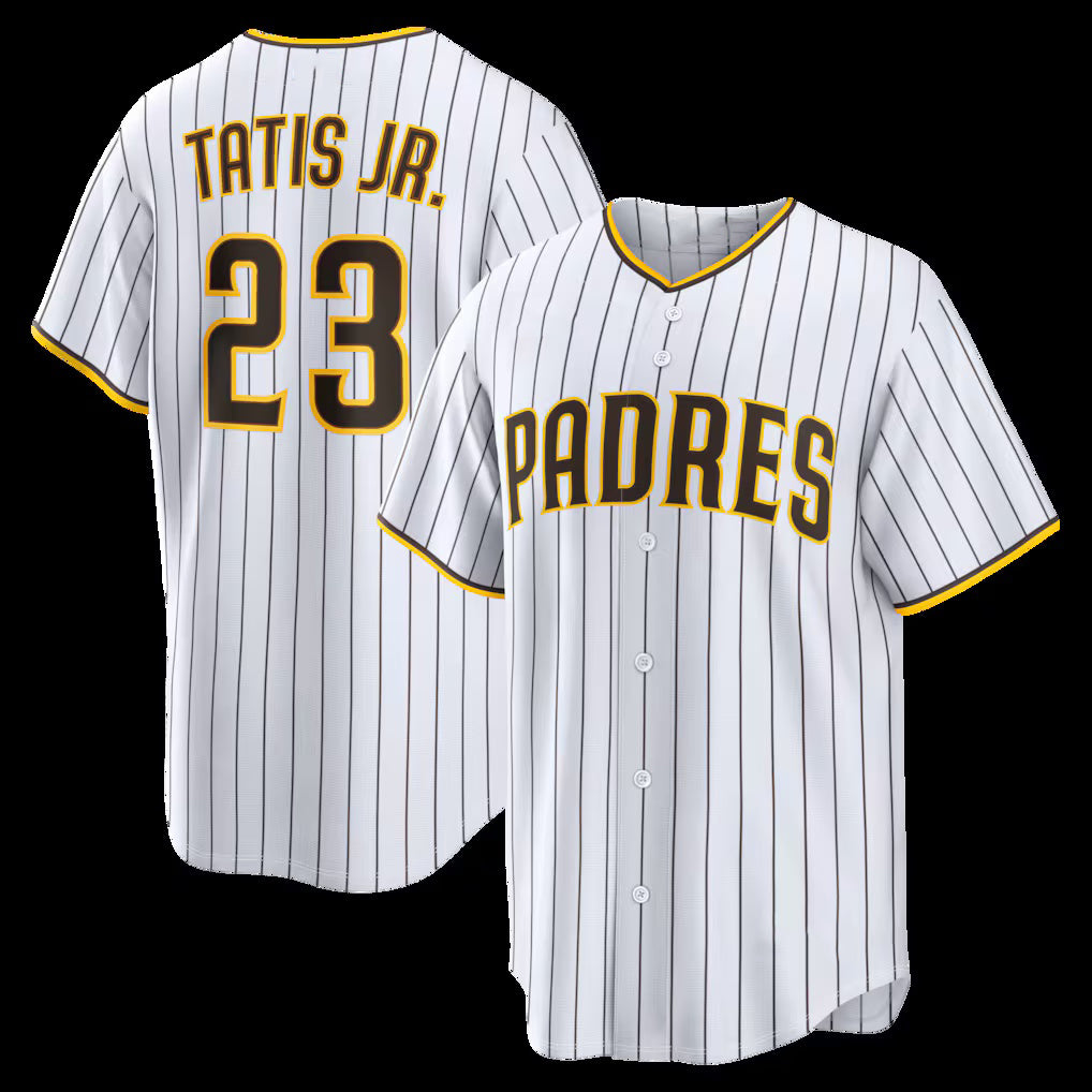 San Diego Padres #23 Fernando Tatis Jr. White HOLBERT Home Replica Player Jersey