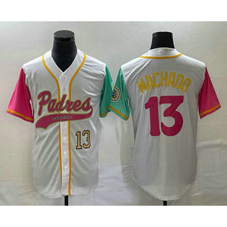 San Diego Padres #13 Manny Machado Number White HOLBERT NEW 2023 City Connect Cool Base Stitched Jersey