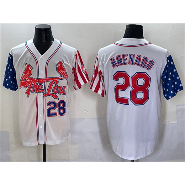 St. Louis Cardinals #28 Nolan Arenado White HOLBERT Independence Day Vapor Premier Limited Stitched Jersey
